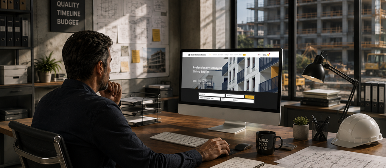 Accommodation Booking System - desktop dashboard