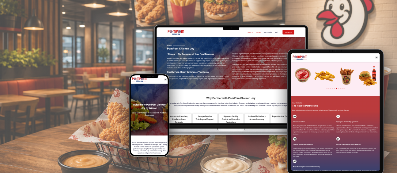 WISCON Corporate Platform - PomPom Chicken Joy brand screen